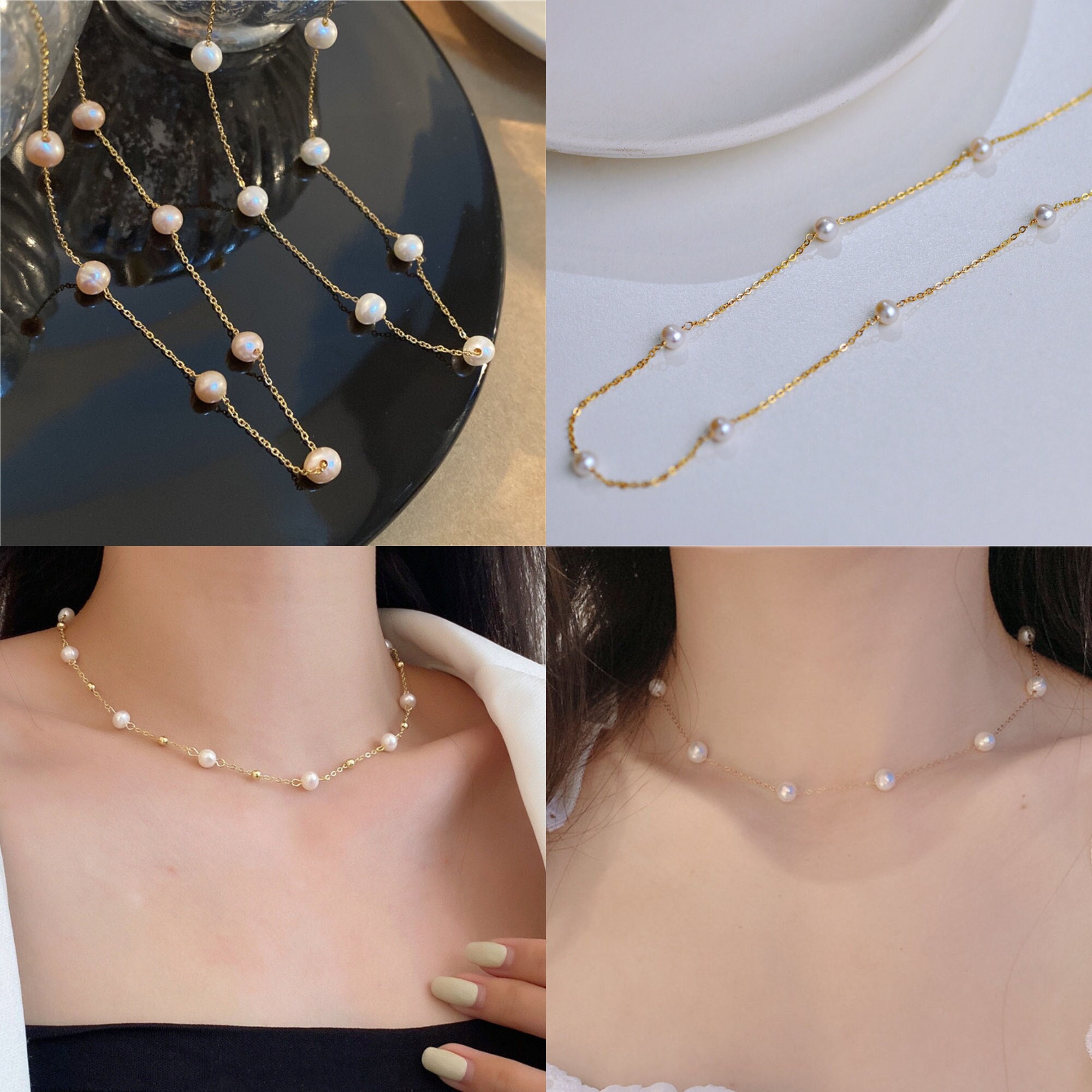 Pearl satellite necklace deals