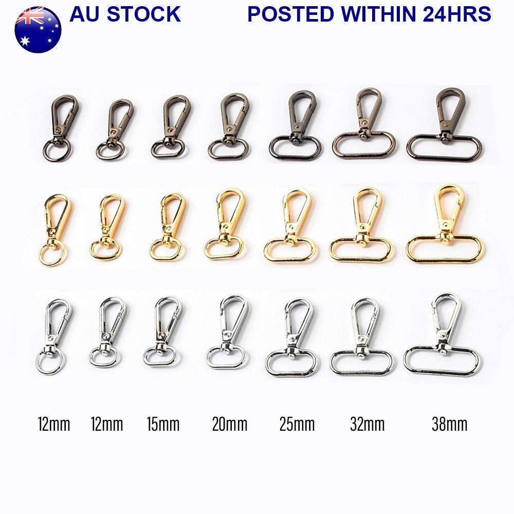 BULK 20 Swivel Ring Keyring Gold Tone Connectors F602 -  Australia