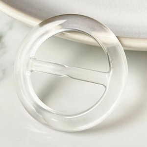 30mm to 50mm Transparent Plastic T-Shirt Slide Ring | Tri-glide Scarf Buckle Belt Clip Also in 35mm & 40mm See-Through Clear Sliders
