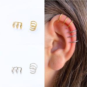 Bendable Unisex Ear Cuff | Fake Cartilage Clip On, Non-Piercing Earrings