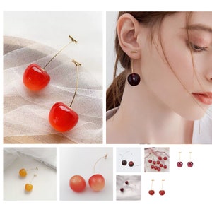 Cherry store earrings etsy