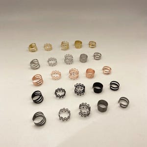 Unisex Ear Cuffs in Gun Black, Gold or Silver | Fake Helix Cartilage Conch Clip On Non-Piercing Earrings