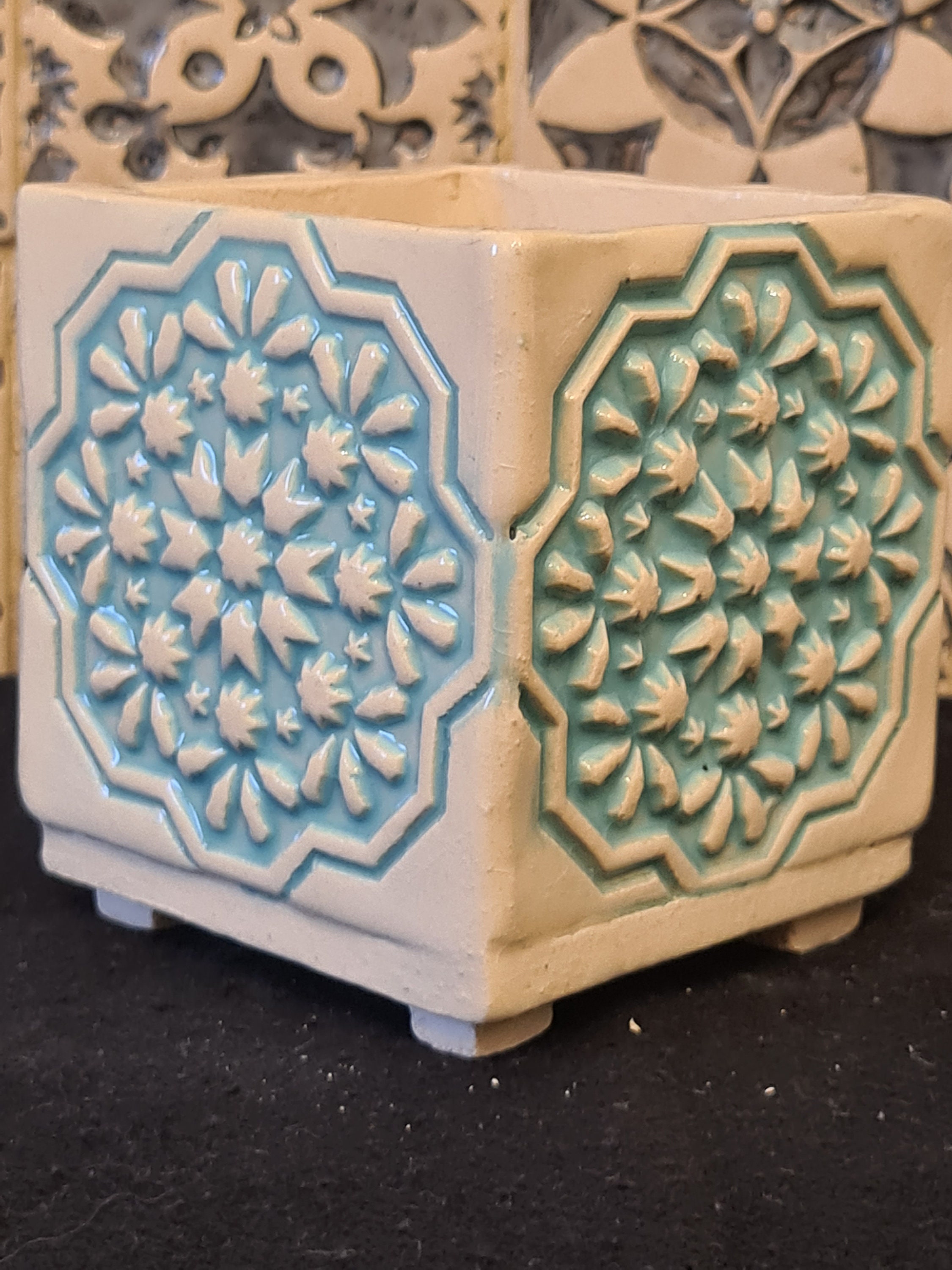 Macetero De Jardín En Forma De Huevera, Turquesa, 38x33 Cm, Resistente A Heladas