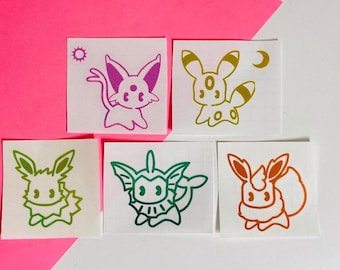 Pocket monster inspired cute vinyl decal stickers peeker anime car accessory bumper