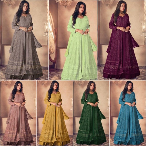 Amazon.com: LadkiFashion Indian Anarkali Long Gown For Women Ready To Wear  | Salwar Kameez Suit For Women | Anarkali Dress : Clothing, Shoes & Jewelry