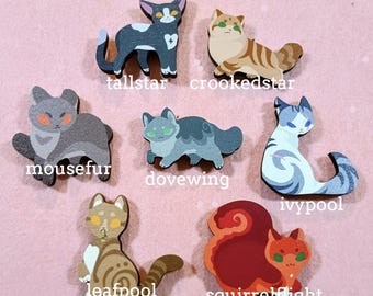 Cat Warrior Wooden Pins | Wave 3