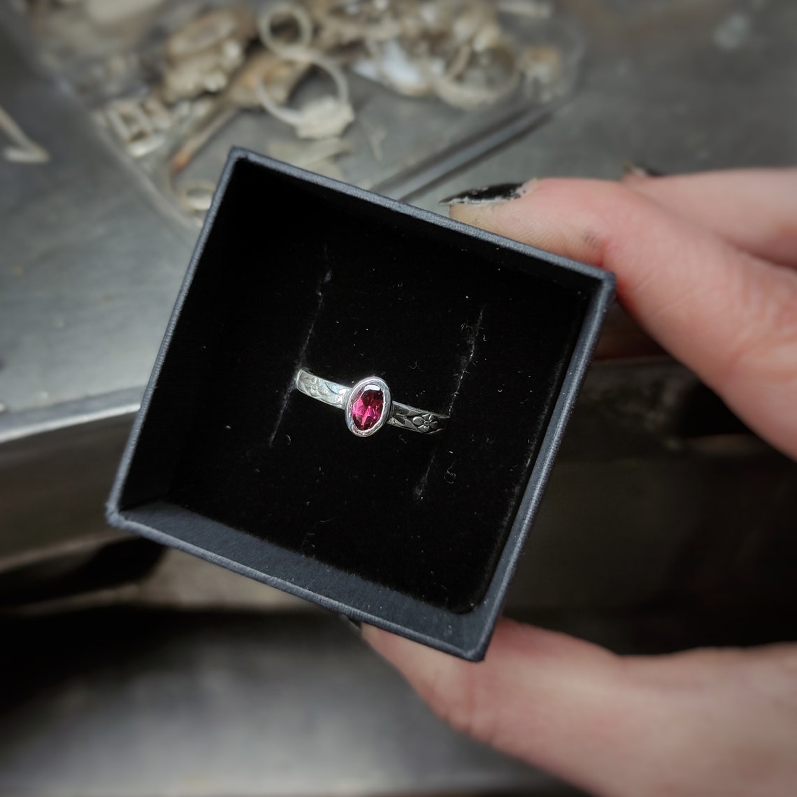 Elven Medieval Floral Fantasy Rodolite Garnet Sterling Silver Ring ...