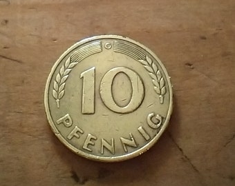 10 Pfennig Münze, selten 1950 G