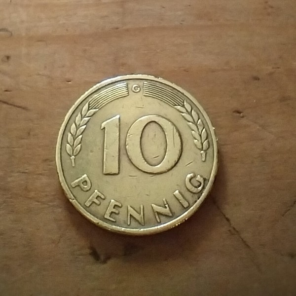 10 Pfennig Münze, selten 1950 G