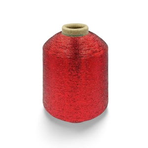 Fil métallique lurex soutenu par du nylon noir, 44 000 m, rouge, 1/69