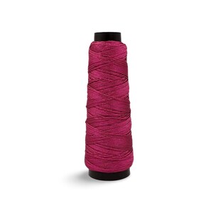 Metallic Yarn 0,7mm, 145m, Twisted thin metallic cord, Fuchsia Colour