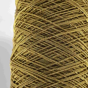 400 m, Elastisches Metallicgarn, Goldfarbe, 0,6 mm, dehnbares Garn