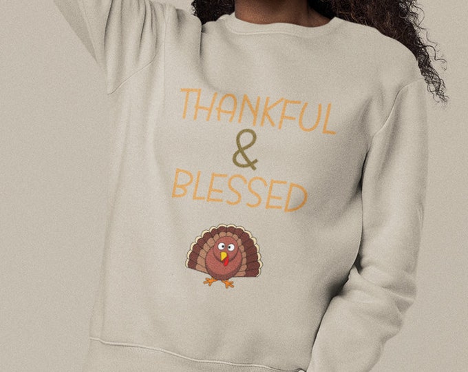 Featured listing image: Thanksgiving Sweatshirt, Fall Sweatshirt, Thanksgiving Shirt, Autumn shirt, Fall Shirt, Thankful Sweatshirt, Grateful Sweatshirt