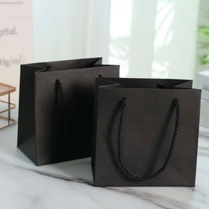 Mini Black Gift Bag for bridal party gift bag for birthday party gift bag for crafts