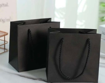 Mini Black Gift Bag for bridal party gift bag for birthday party gift bag for crafts