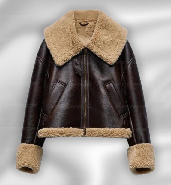 Bomber Lammfell Pilotenjacke Damen Women's Pure Leather Bomber - Main Image