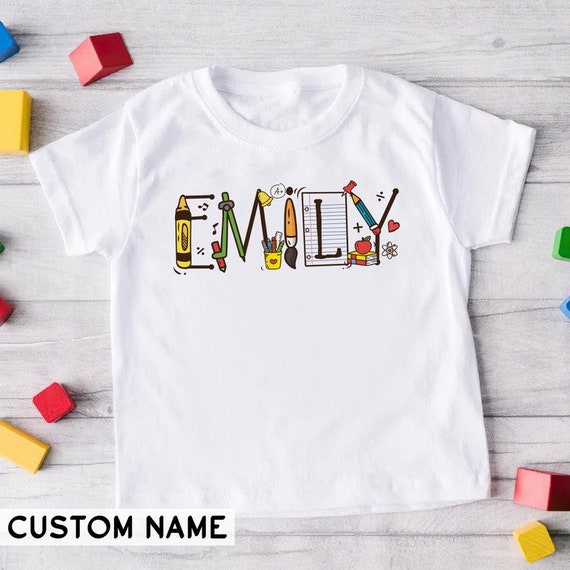 Personalized Kids Name Shirt Kids Back to School Shirt First Etsy