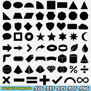Geometric Shapes SVG, Shapes Svg Files, Decorative Frames Svg,  Basic Shapes Cutters, Classic Frames, Geometric Clipart, Geometric Cricut