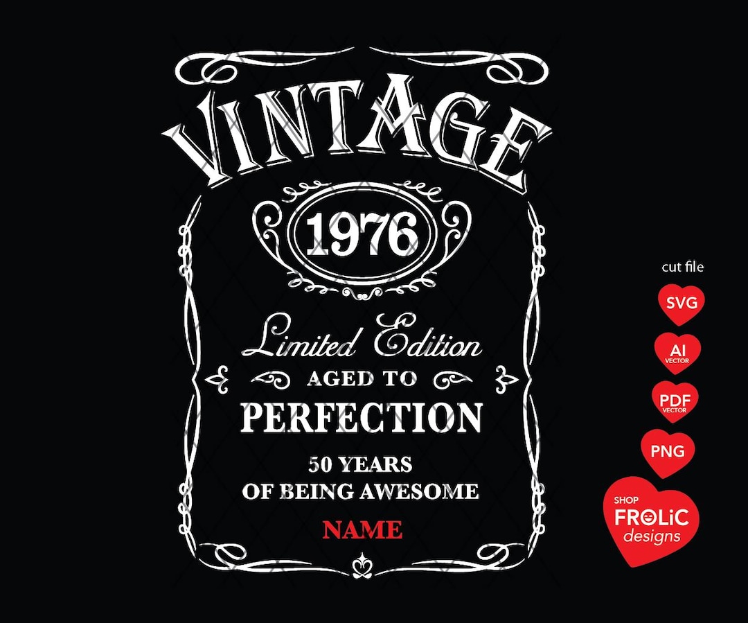 50th Birthday SVG Vintage 1976 SVG 1976 Limited Edition Svg Aged to ...