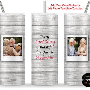 Mr & Mrs Sublimatie Foto Tumbler wrap Huwelijksverjaardag cadeau 20oz Skinny Tumbler 2 fotolijsten Bruiloft Verjaardag Familie wrap Download