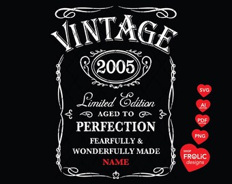 21st Birthday SVG, Vintage 2005 Limited Edition, 21st Birthday cake design, 21st Birthday shirt (Download)