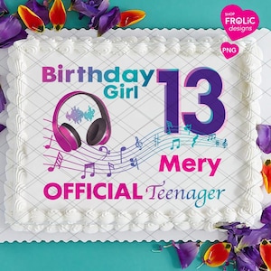 13th Birthday Girl PNG 13th Birthday Girl Tortendekoration 13th Birthday Girl Shirt Shirt, Instant Download