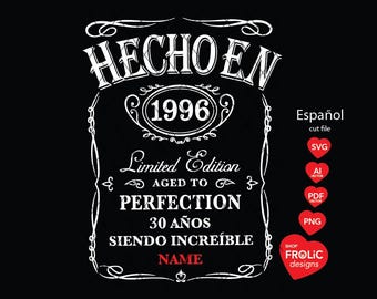 30th Birthday SVG: Hecho en 1996 Limited Edition Design (Digital Download)