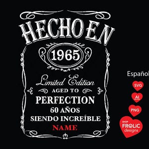 Hecho en 1965 SVG 60 años siendo increíble 1965 Limited Edition SVG age perfekt 60. Geburtstag Männer SVG Classic Birthday Shirt Download