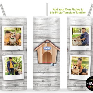 Haustier Porträt Foto Tumbler Wrap, 20 Unzen Skinny Tumbler Vorlage, Haustier gerade konische Tumbler Sublimation, fügen Sie Ihren eigenen Text hinzu, Instant Download