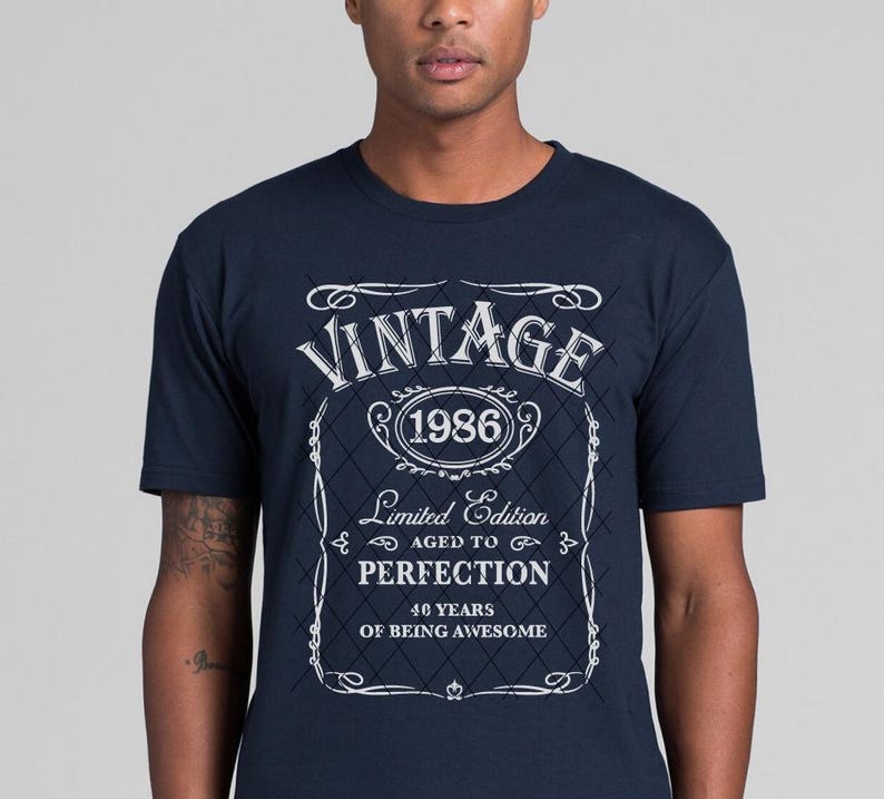 Vintage 1986 SVG 40th Birthday SVG Limited Edition 1986 Aged to Perfection SVG Whisky 40th Birthday men Svg Classic Birthday Shir Download image 8