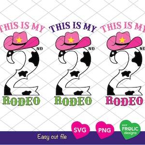 This is my second rodeo SVG 2nd Birthday girl shirt design SVG Second Rodeo SVG Cowgirl hat for birthday girl Svg Files for Cricut, Download