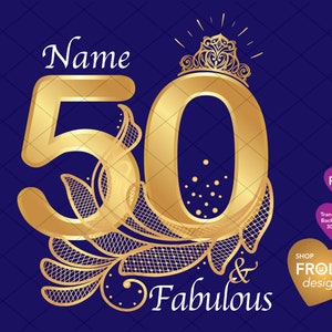 50 und fabelhafte 50. Geburtstag Frauen Bundle 4 Farbe Sublimationen Fifty Birthday 1974 transparenten Hintergrund PNG, druckbar, sofortiger Download