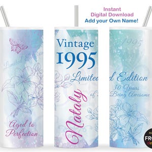30. Geburtstag Frauen Jahrgang 1995 Limitierte Auflage 1995 im Alter von bis zur Perfektion 30 Jahre alt, 20 Unzen Skinny Tumbler Nahtlose Sublimation