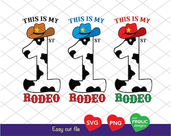 First Rodeo SVG This is my first rodeo SVG 1st Birthday shirt boy Cowboy hat design Cow Birthday Svg Files for Cricut, Download