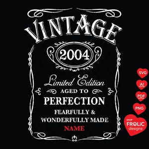 21e anniversaire SVG vintage 2004 SVG 2004 édition limitée Svg vieilli à la perfection SVG whisky 21e anniversaire homme chemise d'anniversaire classique, téléchargement