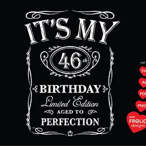 Es ist mein 46. Geburtstag SVG Limited Edition SVG im Alter von bis zur Perfektion SVG 46.Geburtstag, sofortiger digitaler Download