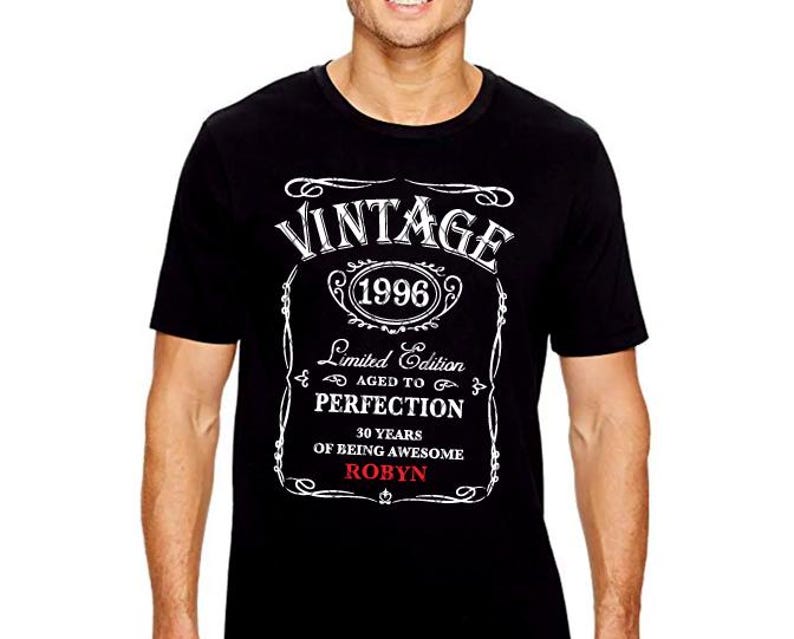 Vintage 1996 Whiskey Label SVG, 30th Birthday men SVG Design, Limited Edition SVG Aged to Perfection Classic Birthday Shirt Instant Download image 4