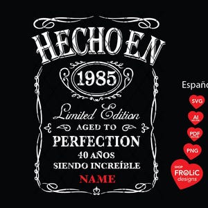Hecho en 1985 SVG 40 años siendo increíble SVG 1985 Limited Edition SVG Aged to Perfection 40.Geburtstag Männer Classic Birthday Shirt Download