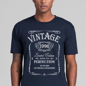 Vintage 1996 Whiskey Label SVG, 30th Birthday men SVG Design, Limited Edition SVG Aged to Perfection Classic Birthday Shirt Instant Download image 5