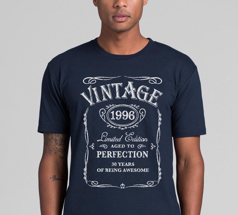 Vintage 1996 Whiskey Label SVG, 30th Birthday men SVG Design, Limited Edition SVG Aged to Perfection Classic Birthday Shirt Instant Download image 5