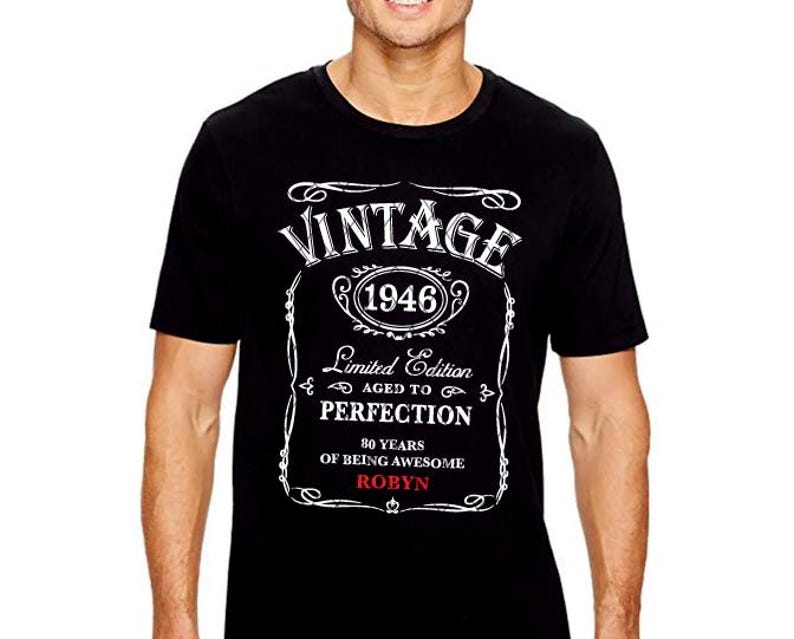 80th Birthday SVG Vintage 1946 SVG Limited Edition 1946 Aged to Perfection SVG Whisky 80th Birthday gift, Classic Birthday Shirt, Download image 4