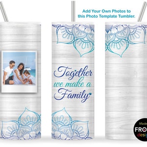 Envoltório de copo de foto de família Copo fino de 20 onças Design de sublimação Modelo de aniversário de casamento Decoração de parede de foto de família, download instantâneo