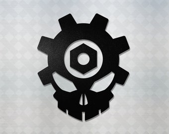 Gear Head Skull Vinyl Decal Sticker