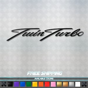 Twin Turbo Script Vinyl Decal Sticker JDM Car Window