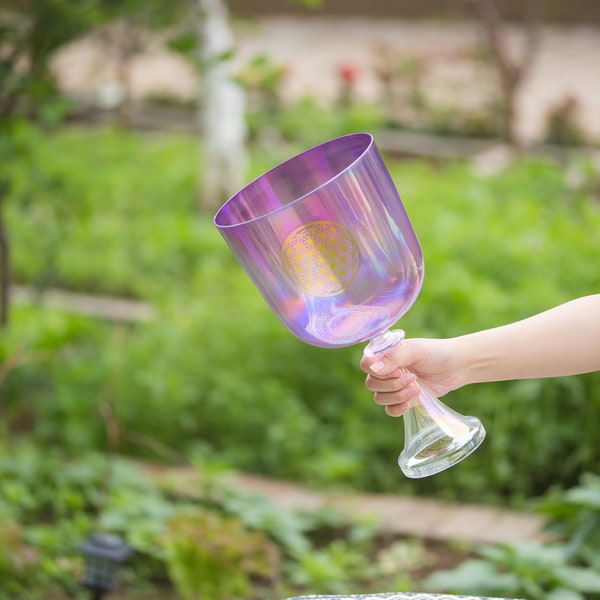 432HZ Purple Crystal Grail singing bowl hademade