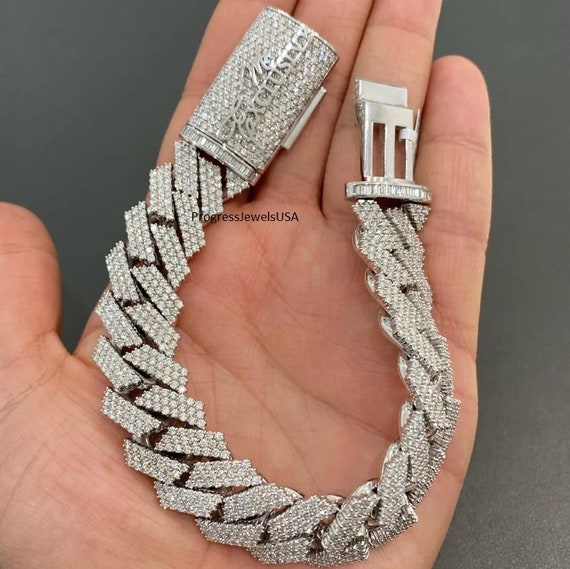 Moissanite cuban link bracelet deals