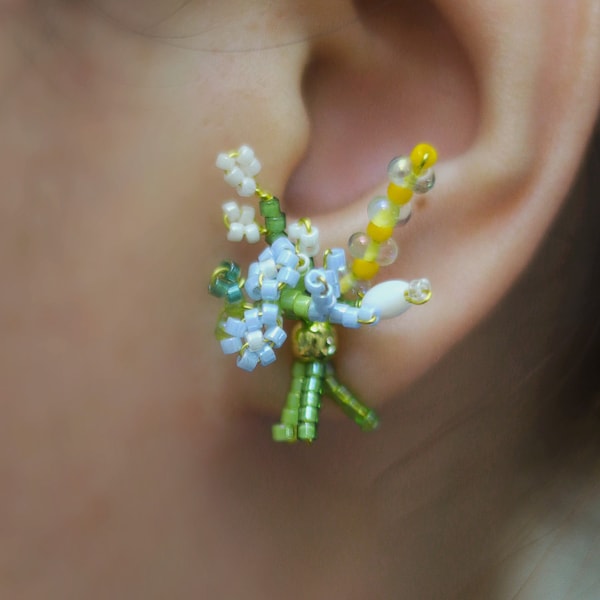 Blumenstrauß Ohrringe mit japanischen Glasperlen