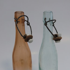 Bottle with porcelain cap, Antique glass bottle, Vintage bottle, Collectable bottle, A bottle of lemonade, Bar decor