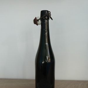 Bottle with porcelain cap, Antique glass bottle, Vintage bottle, Collectable bottle, Beer bottle, Bar decor, Brown glass vase
