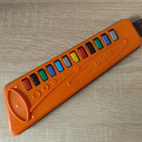Vintage children's keyboard musical instrument, TRIOLA, Retro toy, Children's harmonica - piano, Made in DDR